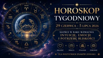 Horoskop tygodniowy od 29 czerwca do 5 lipca 2026 dla wszystkich znaków zodiaku - astrologiczna grafika z motywem zodiaku