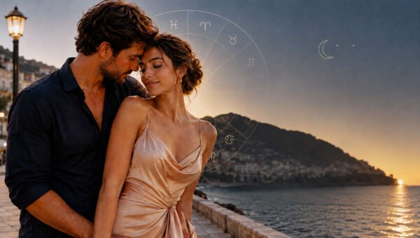 Horoskop miłosny na wakacje 2026 dla wszystkich znaków zodiaku - astrologiczna grafika o letnich relacjach, flirtach i uczuciach