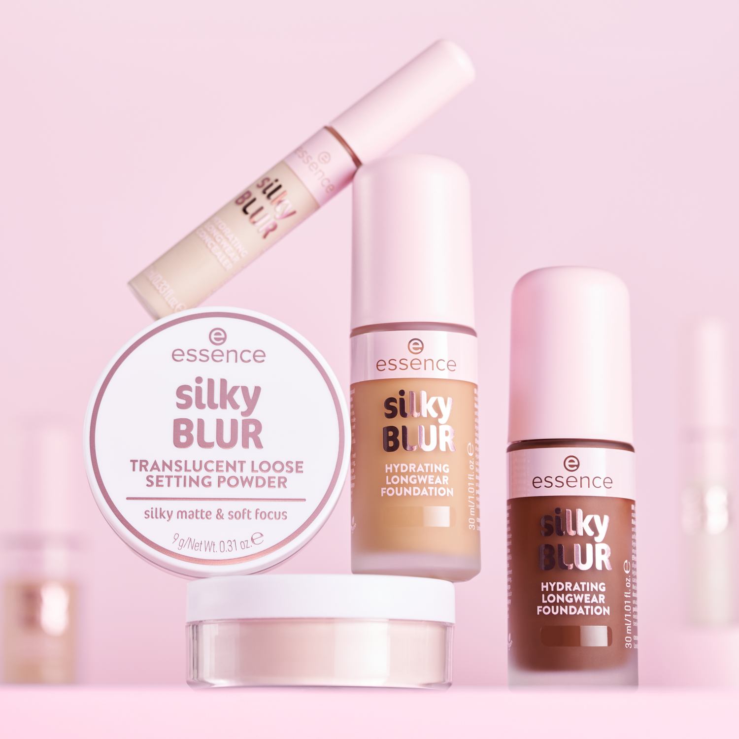 Kosmetyki essence Silky Blur – podkład, puder i korektor do makijażu twarzy