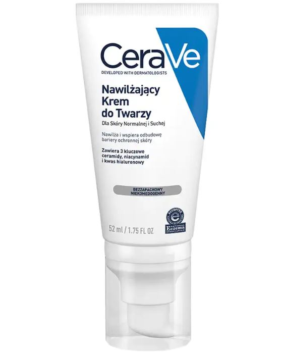 CeraVe Nawilżający Krem do Twarzy z ceramidami i kwasem hialuronowym 52 ml