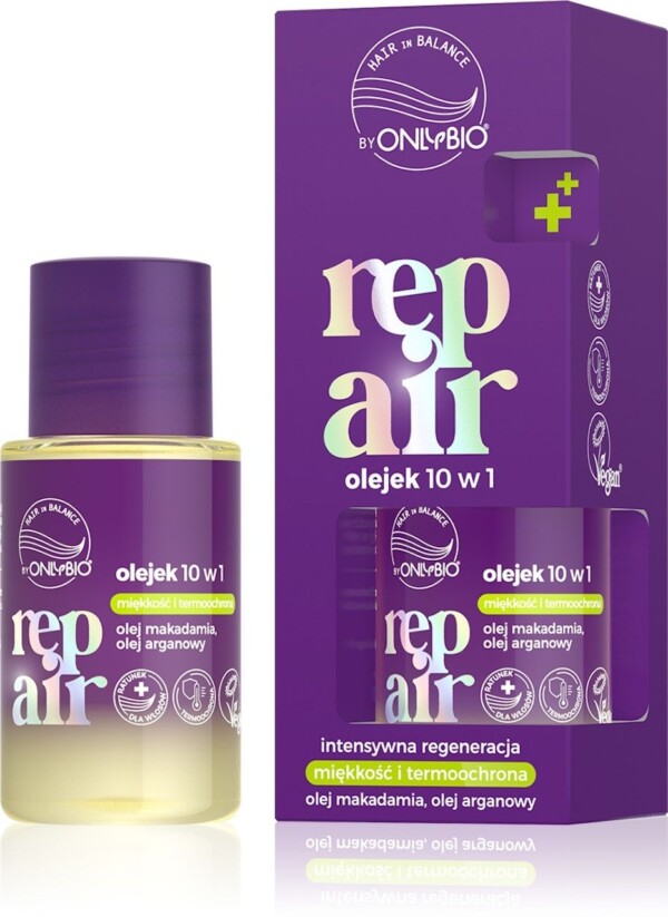Repair Olejek 10w1 OnlyBio Hair in Balance – na zakończenie pielęgnacji