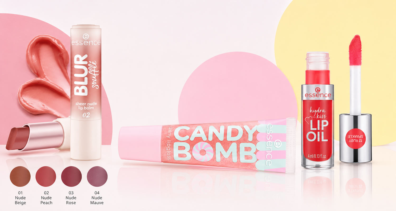 Essence BLUR soufflé, CANDY BOMB i hydra kiss Lip Oil – nowości do makijażu ust