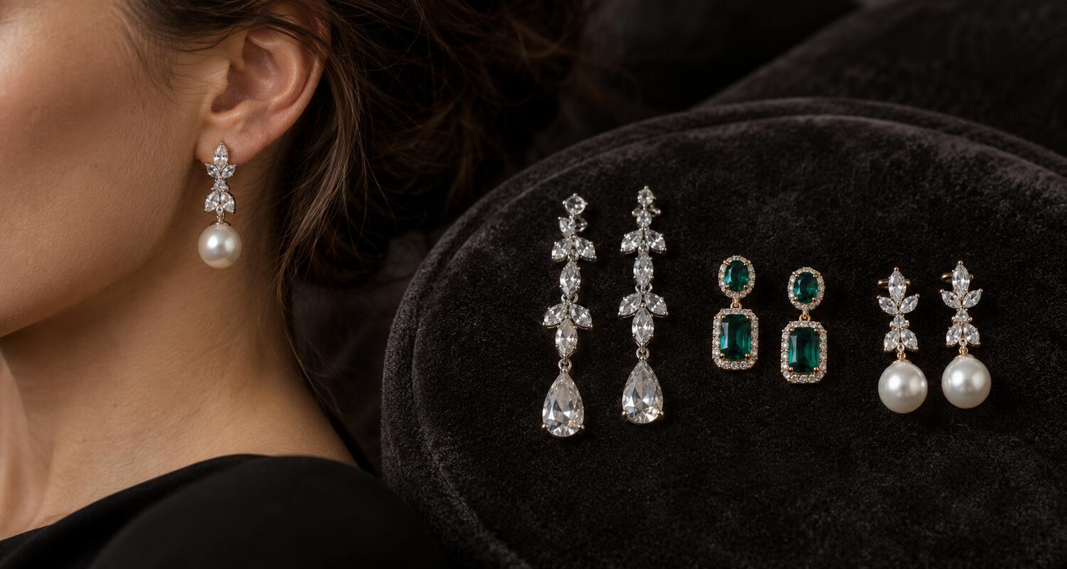 Eleganckie kolczyki na przyjęcie – modele z perłami, kryształkami i zielonymi kamieniami