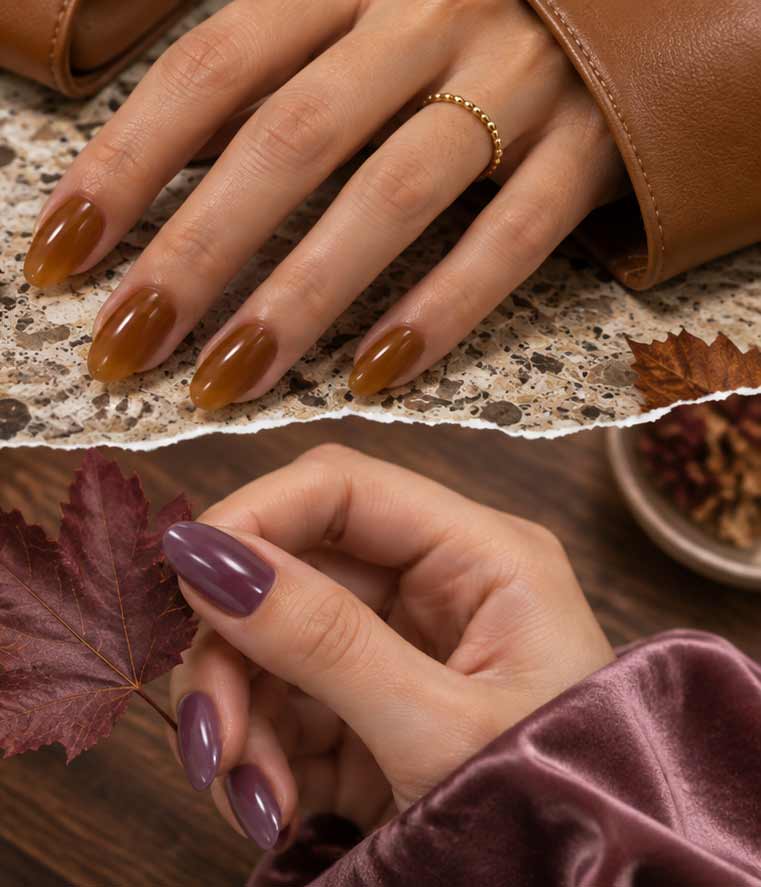 jesienne kolory jelly nails