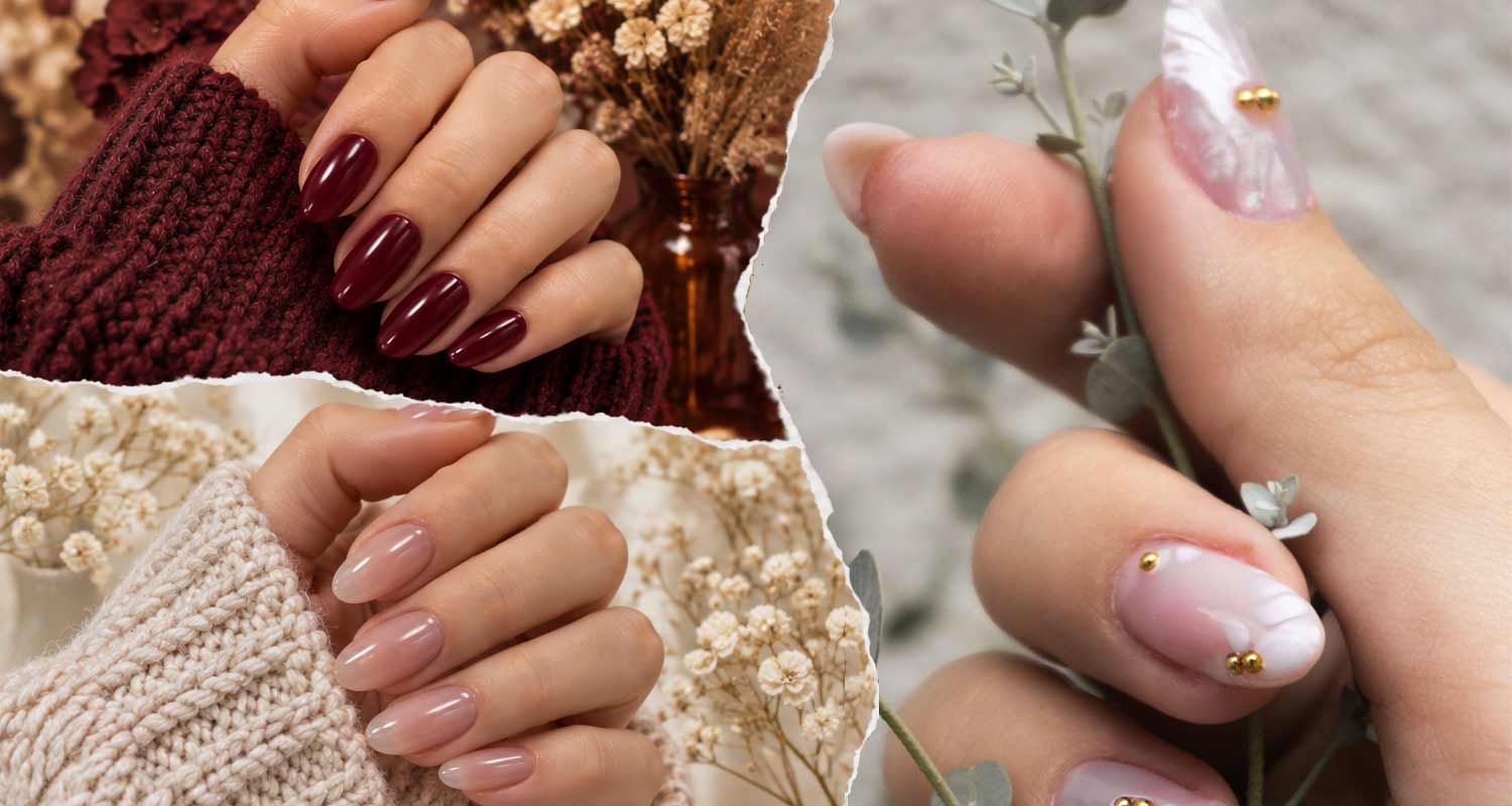 Jelly nails na jesień 2026 – manicure w kolorach berry, karmelu, milk tea i mauve