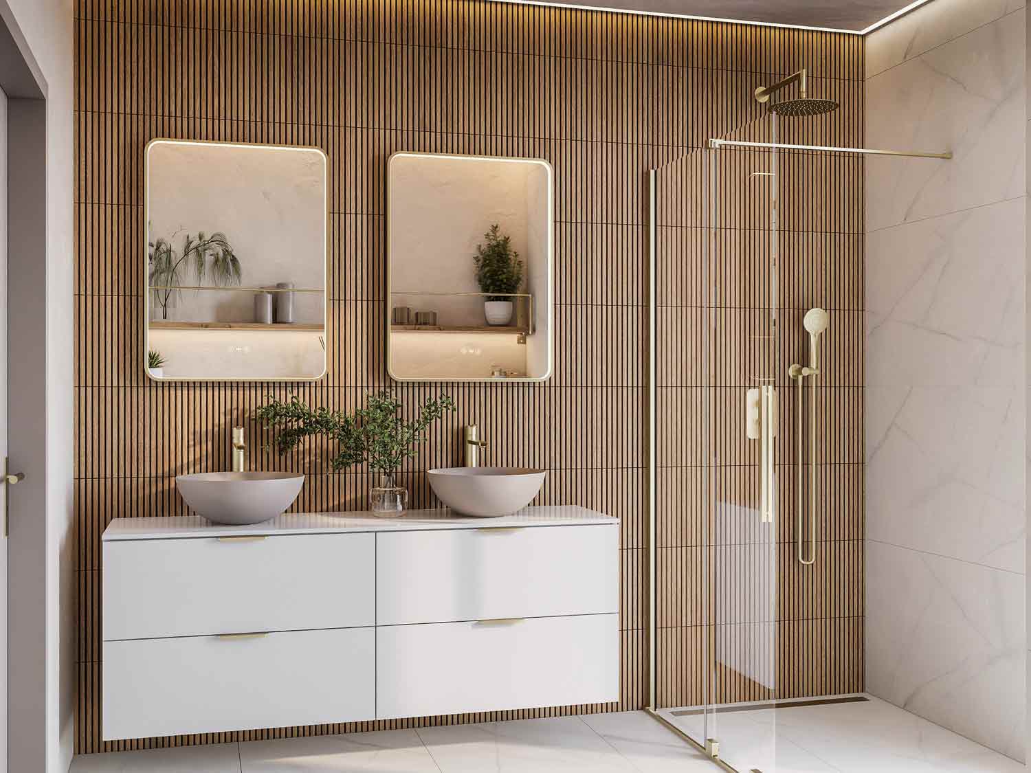 Kabina walk-in z deszczownicą to świetny sposób na strefę SPA w malej łazience.